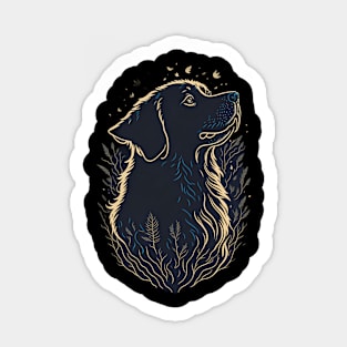 Captivating Black Flower Dog, Black Beauty in Bloom Sticker